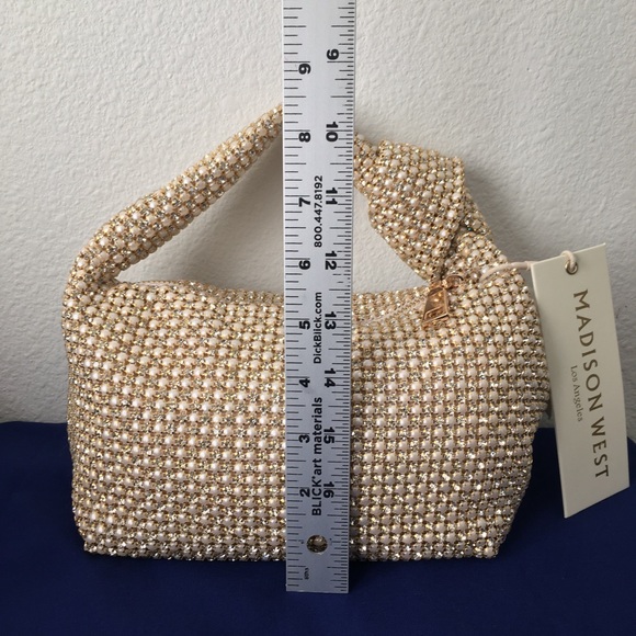 Madison West Crystal Pearl Knot Handbag - Picture 6 of 15